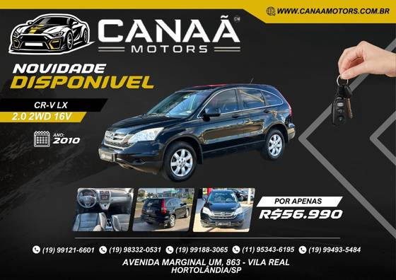 HONDA CRV 2.0 LX 4X2 16V GASOLINA 4P AUTOMÁTICO